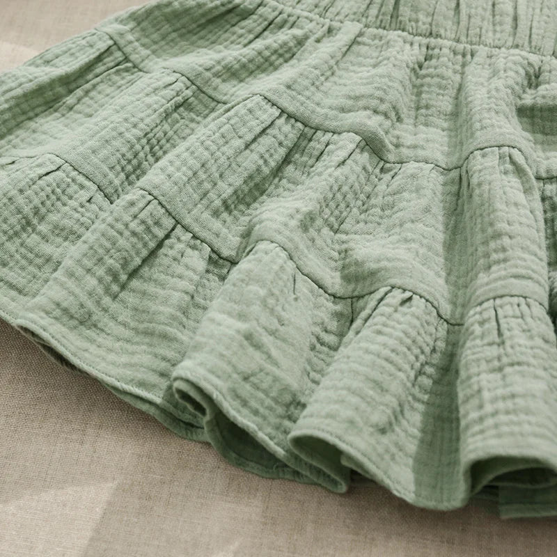 100% Cotton Girls Ruffle Skirt Toddler Baby Girl Casual Children's Mini Skirts