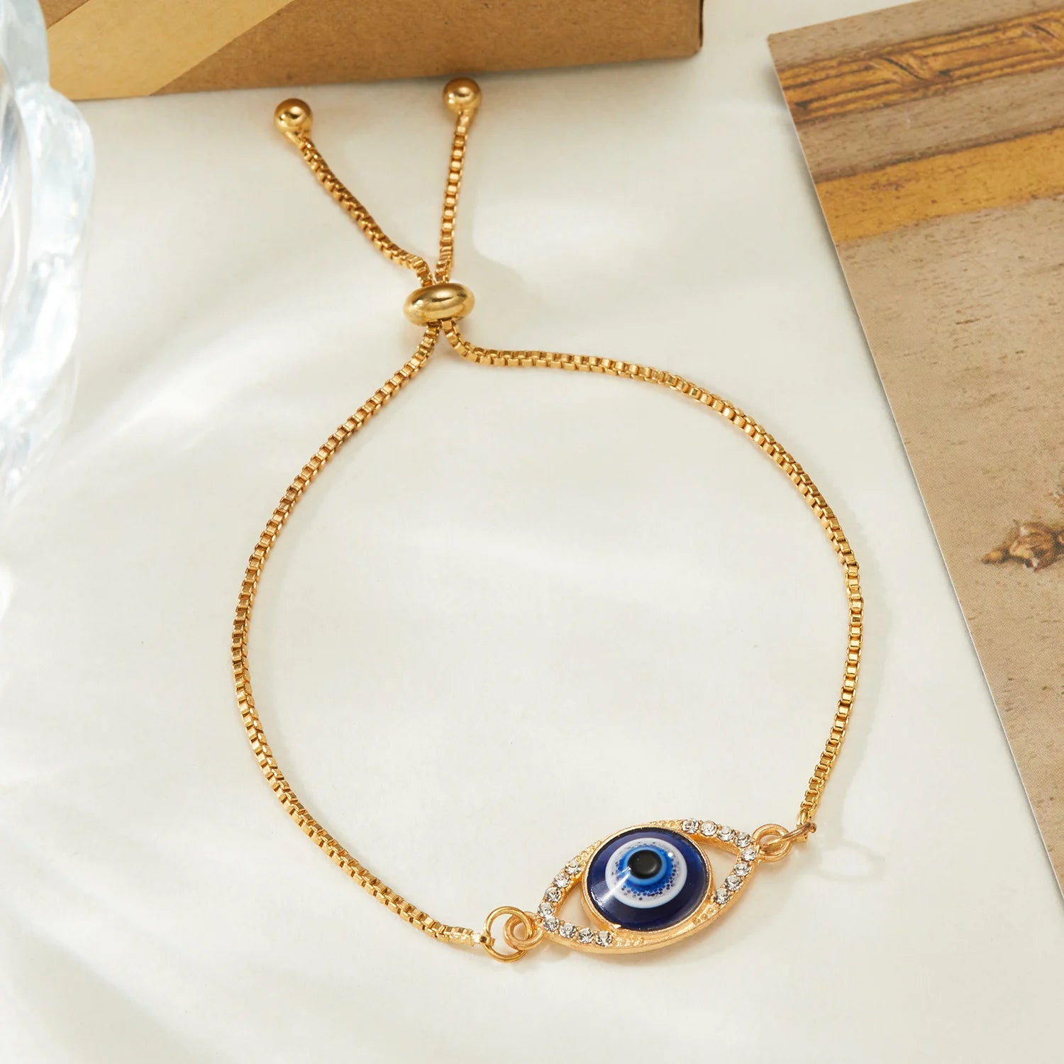 Blue Evil Eye Bracelet For Women Gold Color Silver Color Adjustable Lucky Chain Zircon Bracelet Jewelry Accessory