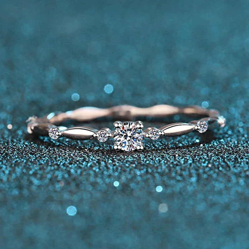 Moissanite Ring for Women Wedding Fine Sterling Sliver Engagement Rings