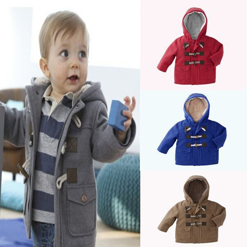Online discount shop Australia - New Baby Boys Children outerwear Coat Kids Jackets for Boy Girls Jacket Warm Hooded Children Clothing gray Khaki red