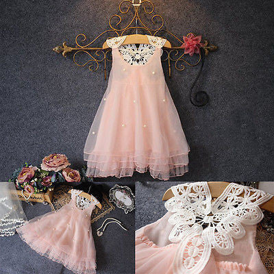 Online discount shop Australia - Girl Dress Pink Baby Girl Clothes Lace Flower Tutu Princess Kids Dresses For Girls