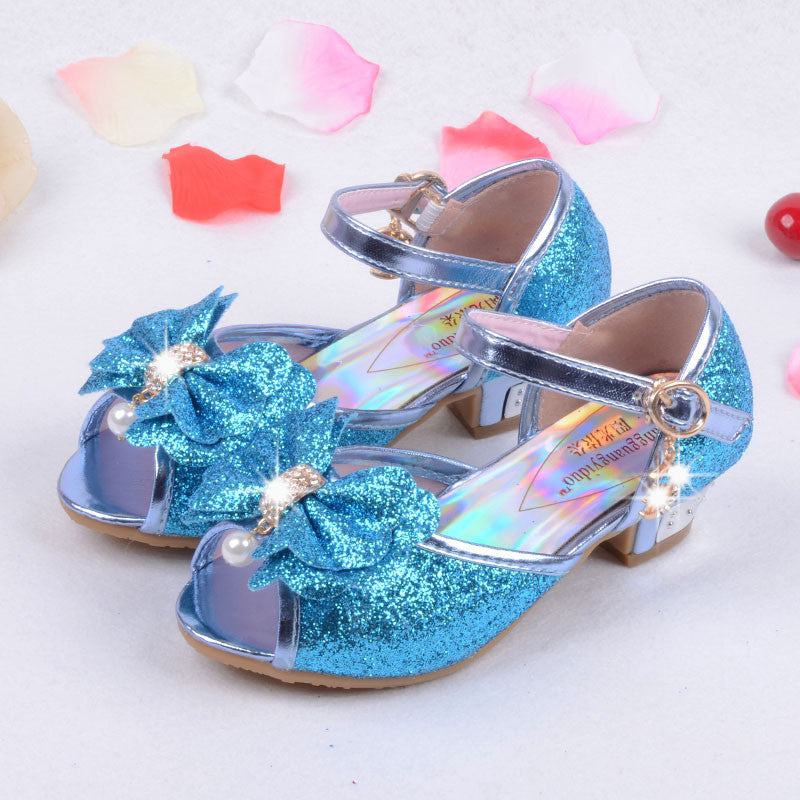 Online discount shop Australia - Children Princess Sandals Kids Girls Wedding Shoes High Heels Dress Shoes Party Shoes For Girls Pink Blue Gold