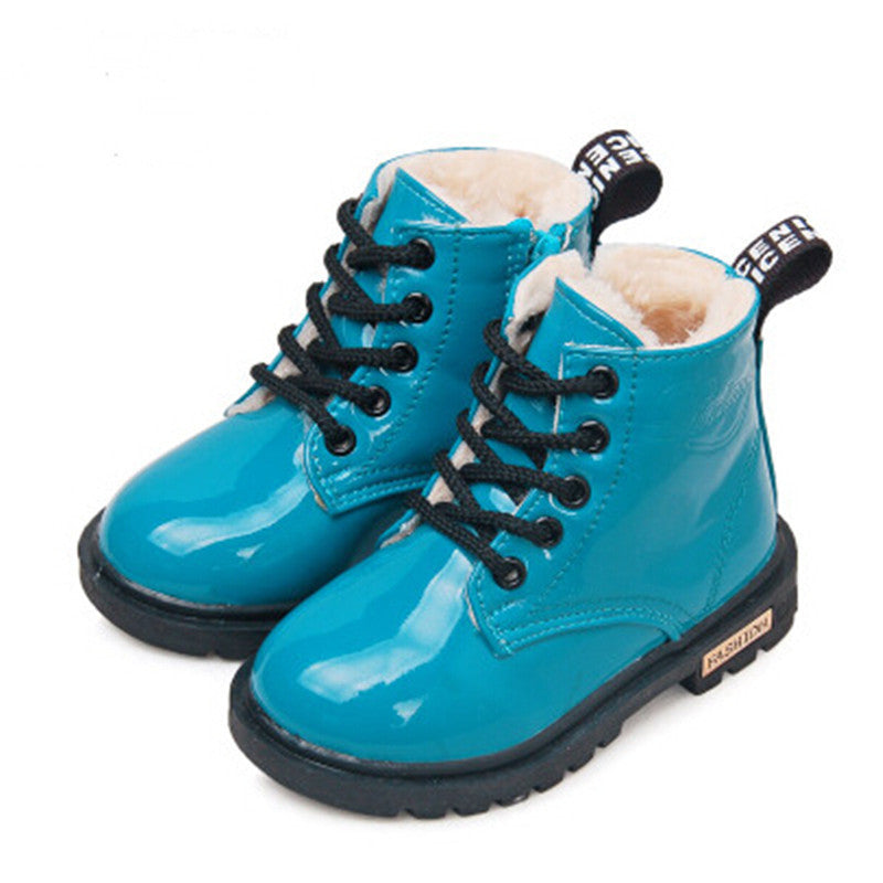 Children Shoes PU Leather Waterproof Martin Boots Kids Snow Boots Brand Girls Boys Rubber Boots Fashion Sneakers