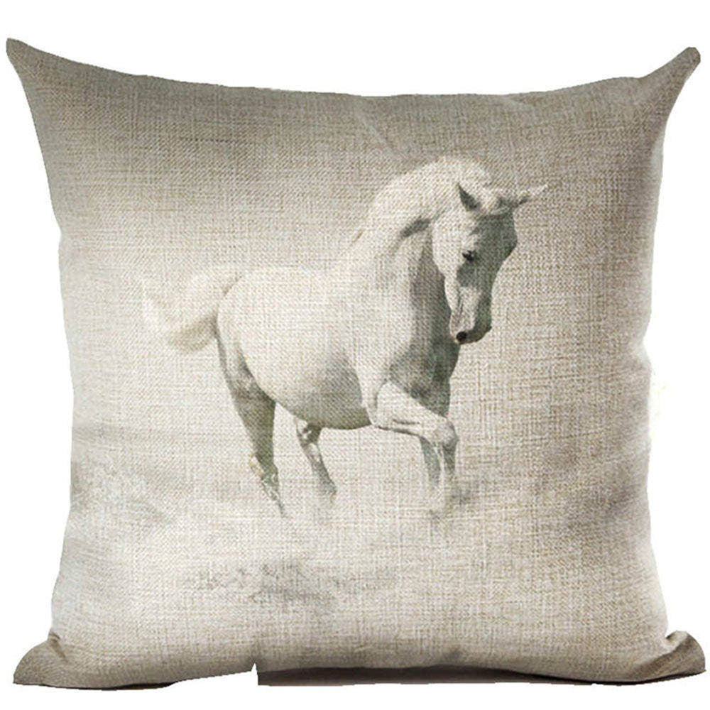 Online discount shop Australia - Cushion Cover Animal Cotton Linen Pentium Horse Felicity Cushion Mural Chicken Home Decorative Car Sofa Throw Pillow Cover