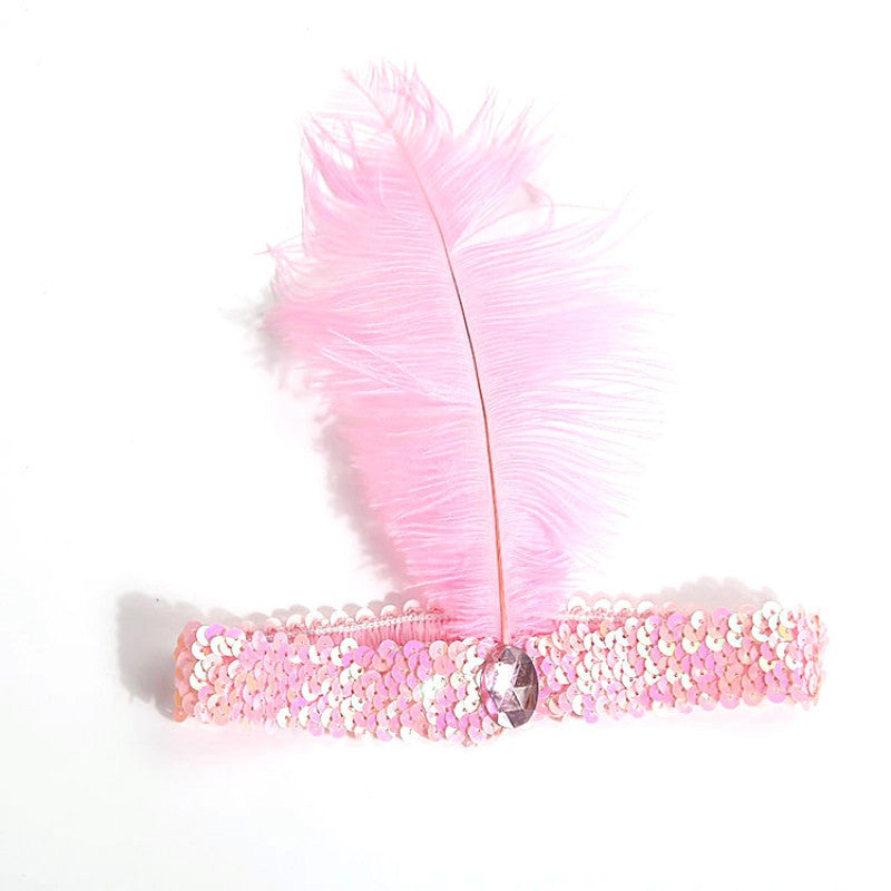 Online discount shop Australia - Feather Headband 1920's Flapper Sequin Headpiece Costume Head Band Party Favor