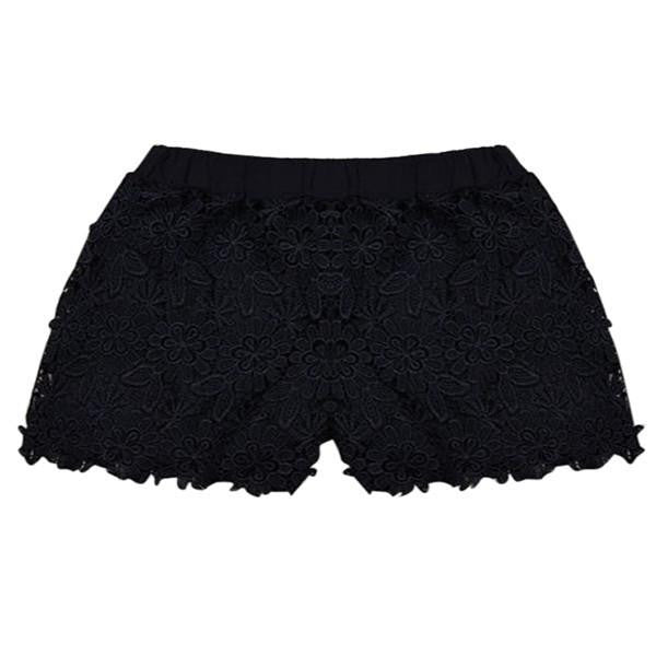 Womens Casual Sweet Elastic Waist Lace Shorts Short Pants Plus Size