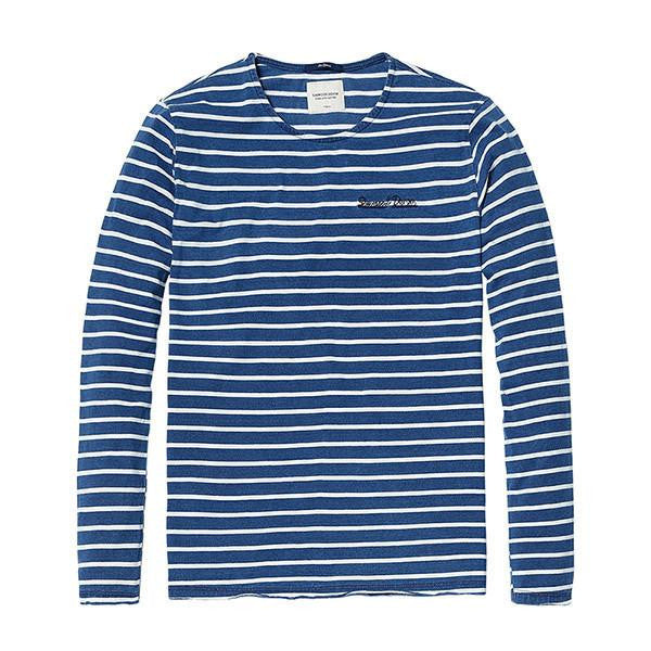 SIMWOOD long sleeve striped T shirt 100% cotton high pullover casual fashion shirt TL3507