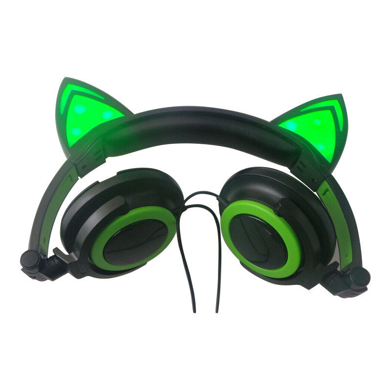 Online discount shop Australia - Foldable Flashing Glowing cat ear headphones Gaming Headset Earphone with LED light For PC Laptop Computer Mobile Phone