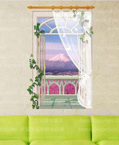 Online discount shop Australia - 9 Styles 3020 Removable Beach Sea 3D Window Scenery Wall Sticker home Decor Decals Mural Decal Exotic Beach View