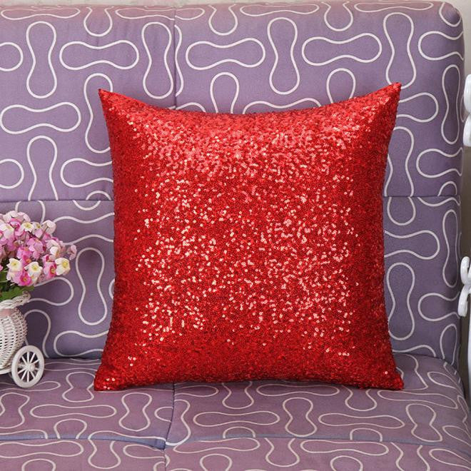 Online discount shop Australia - Glitter Sequins Solid Color Throw Pillow Case Cafe Home Decor Cushion Covers