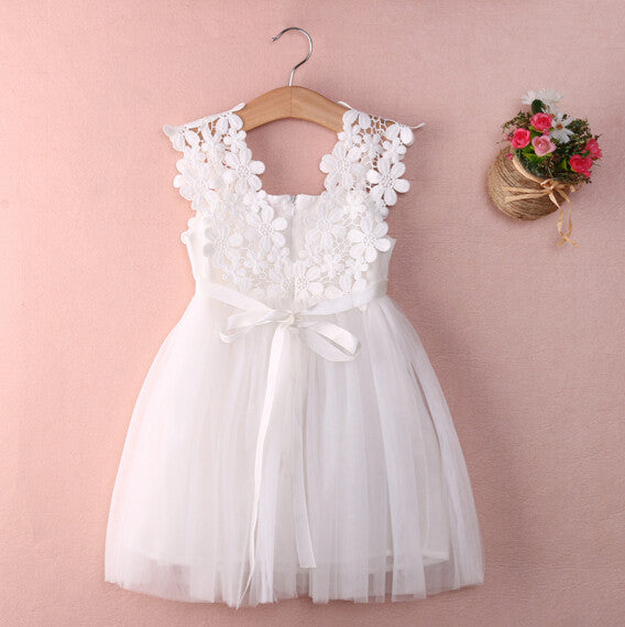 XMAS Baby Girls Party Lace Tulle Flower Gown Fancy Dridesmaid Dress Sundress Girls Dress