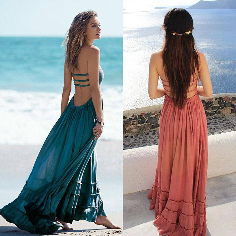 Summer Dress Women Sleeveless People Dresses Vestidos De Playa Boho Dr