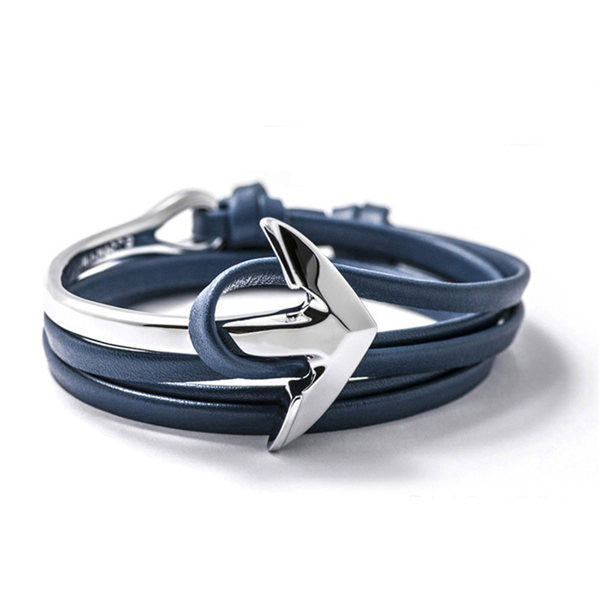 Online discount shop Australia - New Anchor Bracelet Men Women Leather Wap Bracelets Half Bend Anchor Bangles Jewelry