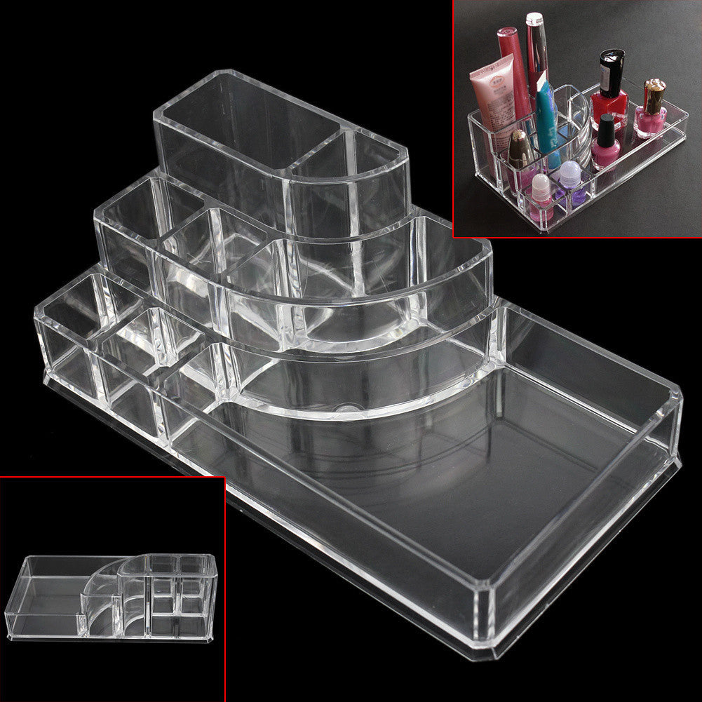 Crystal Acrylic Cosmetic Organizer Clear Makeup Jewelry Cosmetic