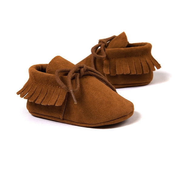 Online discount shop Australia - Baby Boy Girl Baby Moccasins Soft Moccs Shoes Bebe Fringe Soft Soled Non-slip Footwear Crib Shoes New PU Suede Leather Newborn