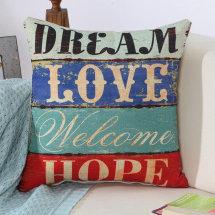 Online discount shop Australia - New Arrival Home Decorative Sofa Cushion Throw Pillowcases 18" Vintage Cotton Linen Square Pillow AU61