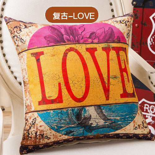Online discount shop Australia - New Arrival Home Decorative Sofa Cushion Throw Pillowcases 18" Vintage Cotton Linen Square Pillow AU61