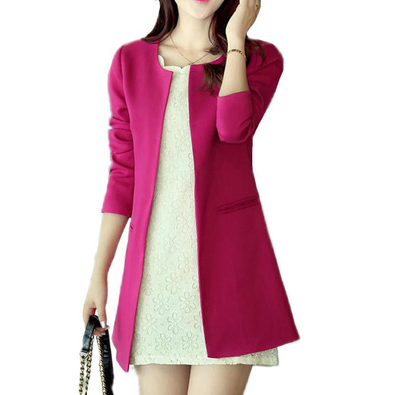 Women's Basic Jackets Women Long Jacket Solid Casual long sleeve outwe