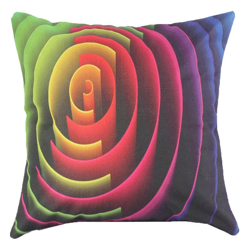 Online discount shop Australia - Colorful 3D Geometric Pattern Throw Pillow Case Cushion Cover 45x45CM (18x18IN) Ribbon Swirl Feather Pillow Cover Home Decor