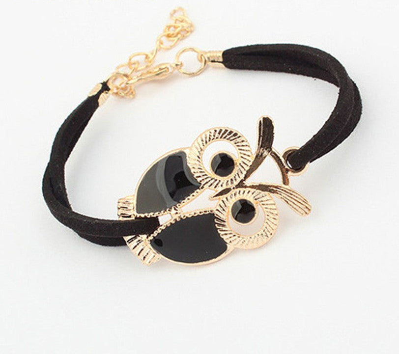 Online discount shop Australia - Diomedes High quality Korean Fashion Womens Girls Vintage Owl Decoration Faux Leather Bracelets Jun17