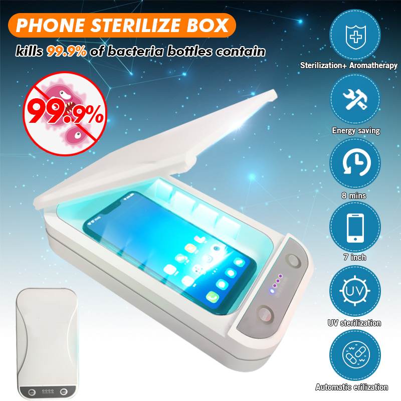 5V UV Light Phone Sterilizer Box Jewelry Phones Cleaner Personal Sanitizer Disinfection Cabinet with Aromatherapy Esterilizador