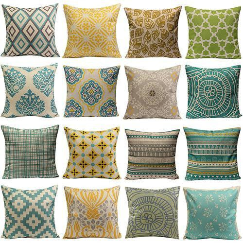 Vintage Geometric Flower Cotton Linen Throw Pillow Case Cushion Cover Home A6UL