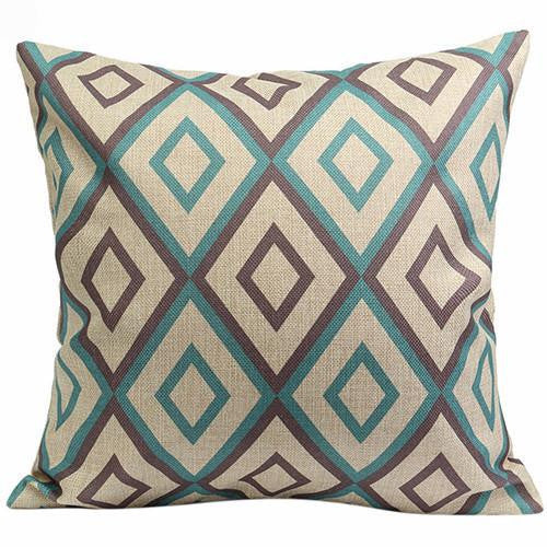 Vintage Geometric Flower Cotton Linen Throw Pillow Case Cushion Cover Home A6UL