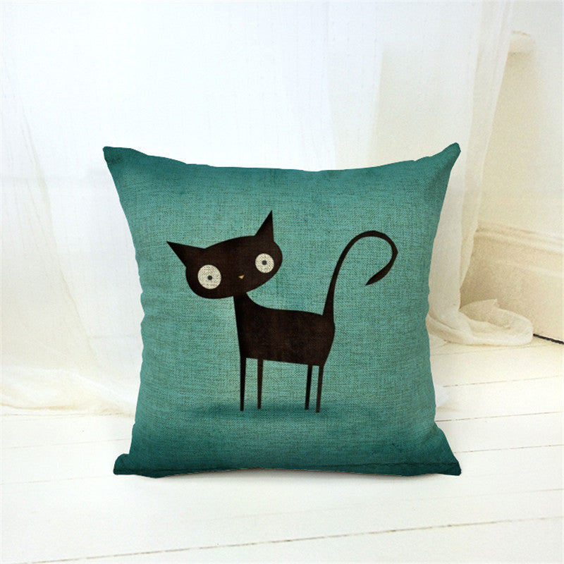 Online discount shop Australia - Fashion Decorative Cushions New Arrival Cartoon Cat Style Cotton LinenThrow Pillows Car Home Decor Cushion Decor