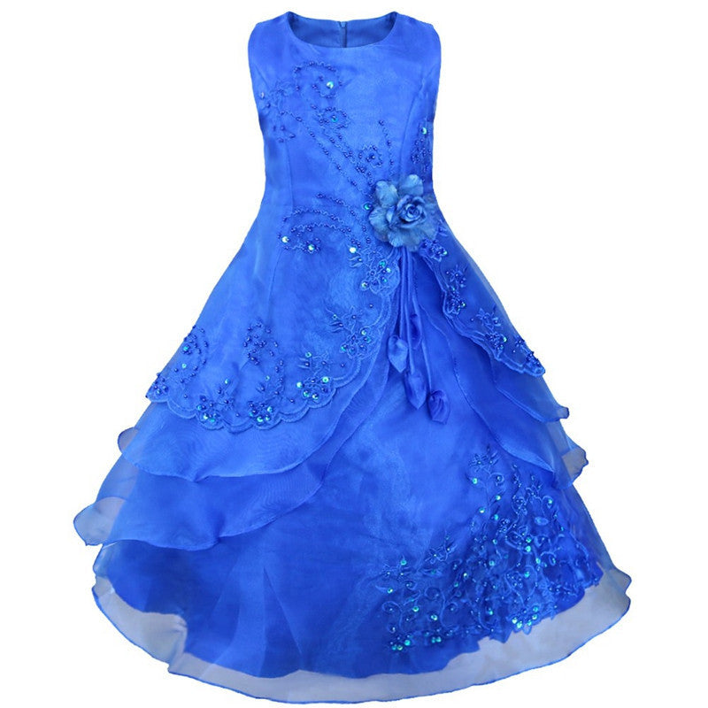 Embroidered Flower Girl Dress Kids Pageant Party Wedding Bridesmaid Ba Embroidered Flower Girl Dress Kids Pageant Party Wedding Bridesmaid Ba