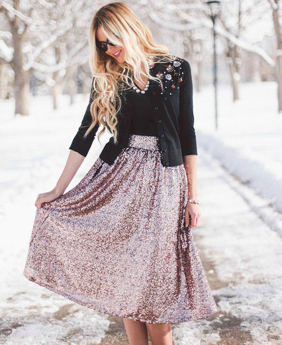 Sequin midi outlet skirt australia