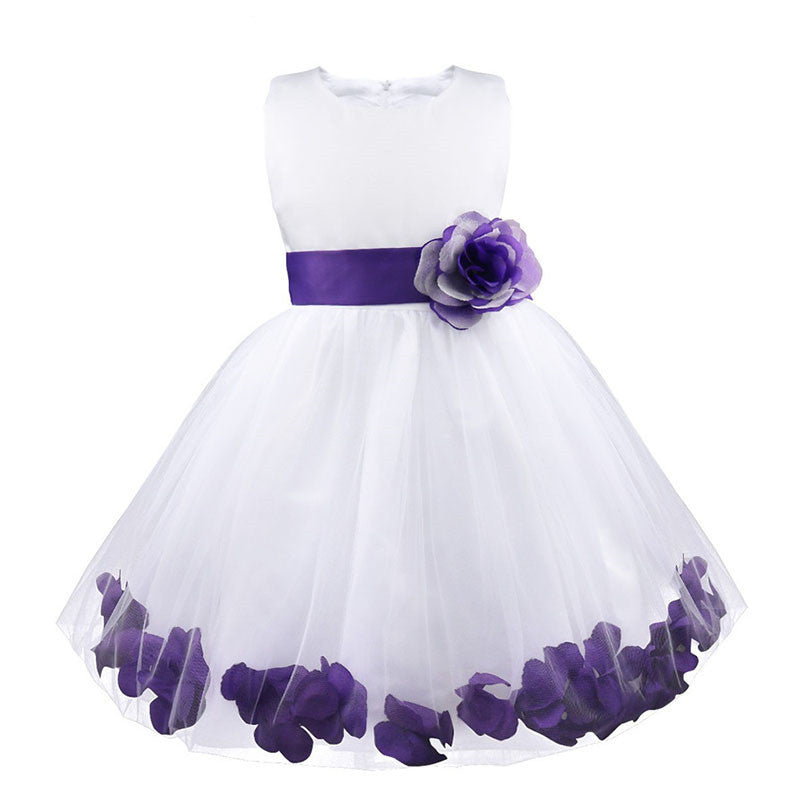 Kids Infant Girl Flower Petals Dress Children Bridesmaid Toddler Elega Kids Infant Girl Flower Petals Dress Children Bridesmaid Toddler Elega