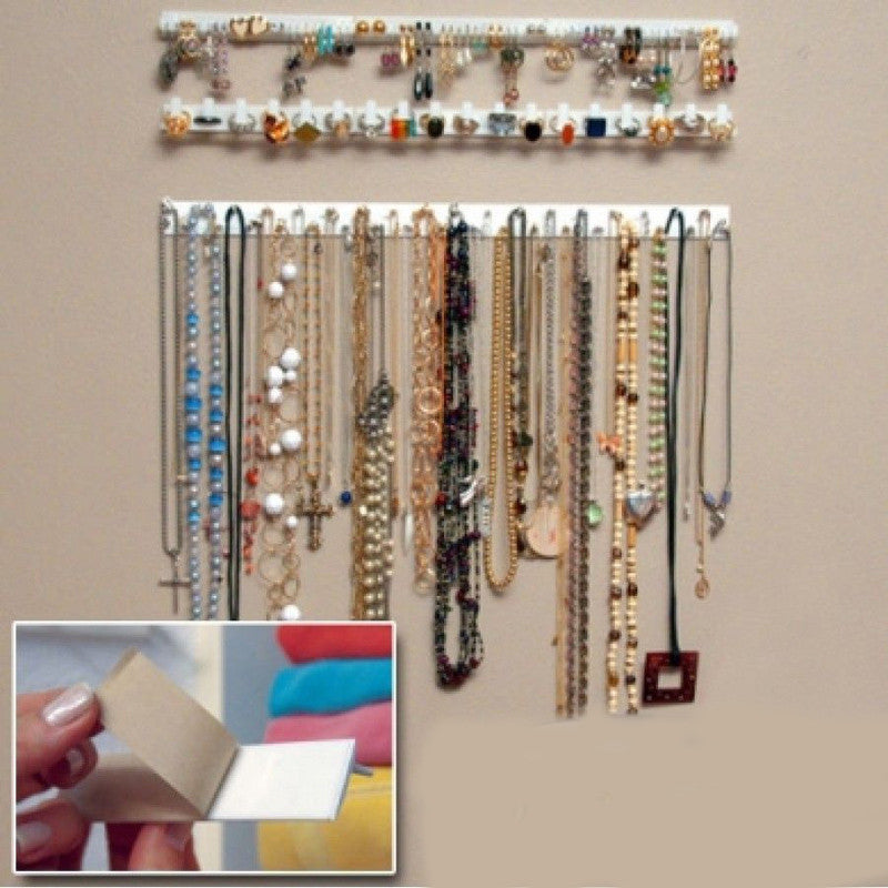 Online discount shop Australia - Adhesive Jewelry earring necklace hanger holder Organizer packaging Display jewelry rack sticky hooks Wall Mount VB297 P16 0.5