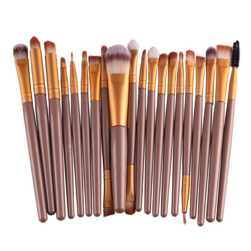 Online discount shop Australia - 20 Pcs Makeup Set Powder Foundation Eye shadow Eyeliner Lip Cosmetic Brushes Kit 15 colors Makeup Brush