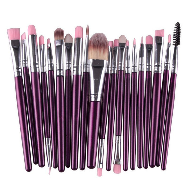 Online discount shop Australia - 20 Pcs Makeup Set Powder Foundation Eye shadow Eyeliner Lip Cosmetic Brushes Kit 15 colors Makeup Brush