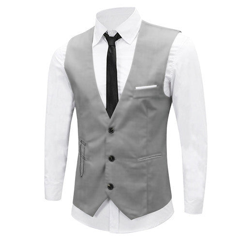 Online discount shop Australia - Men's Classic Formal Business Slim Fit Chain Dress Vest Suit Tuxedo Waistcoat
