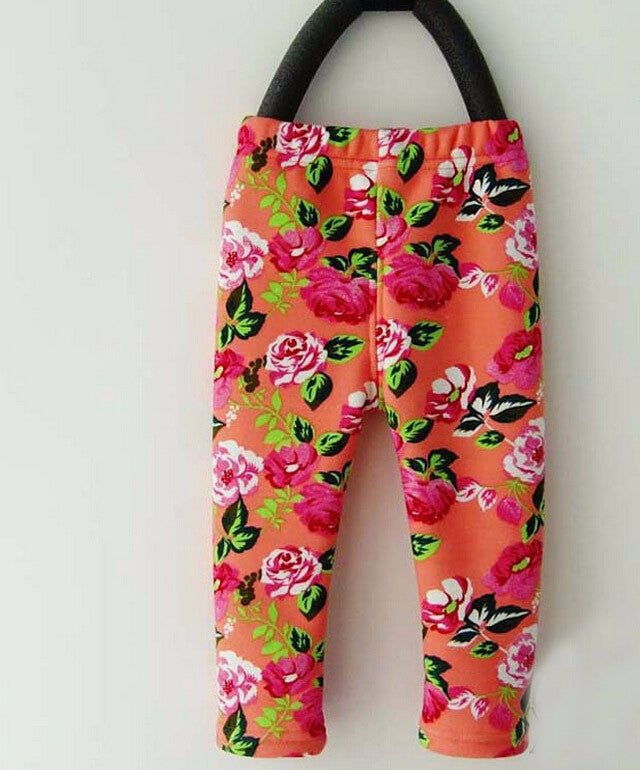 Online discount shop Australia - 0-2 Years Baby Girls Leggings Floral Print Casual Thick Pants for Kids clothing Cotton Warm Children's Trousers
