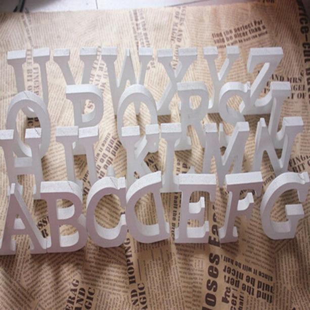 Freestanding Wood Wooden Letters White Alphabet Wedding Birthday Party Home Decorations Personalised Name Design