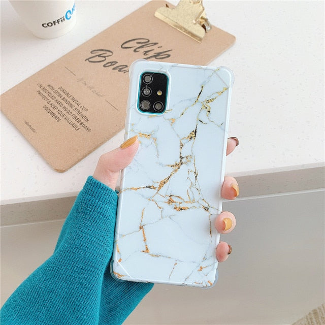 Luxury Marble Case Samsung Galaxy S20 FE Note 20 Ultra A51 A71 S10 Note 10 Plus A50 A10 A20 S21 S22 Silicon Shockproof Cover