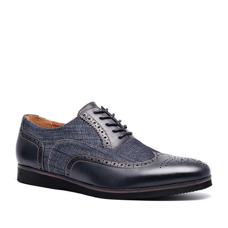 Online discount shop Australia - Men Casual Shoes Z6 brand Handmade breathable comfortable jeans PU Brogue men shoes #W6653