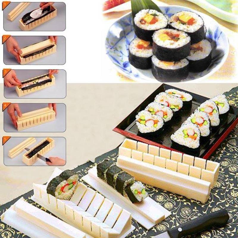 10 in 1 Sushi Making Kit, DIY Sushi Maker Set with Rice Roll Mold for  Rolling Sushi, Home Kitchen Sushi Tool for Beginners