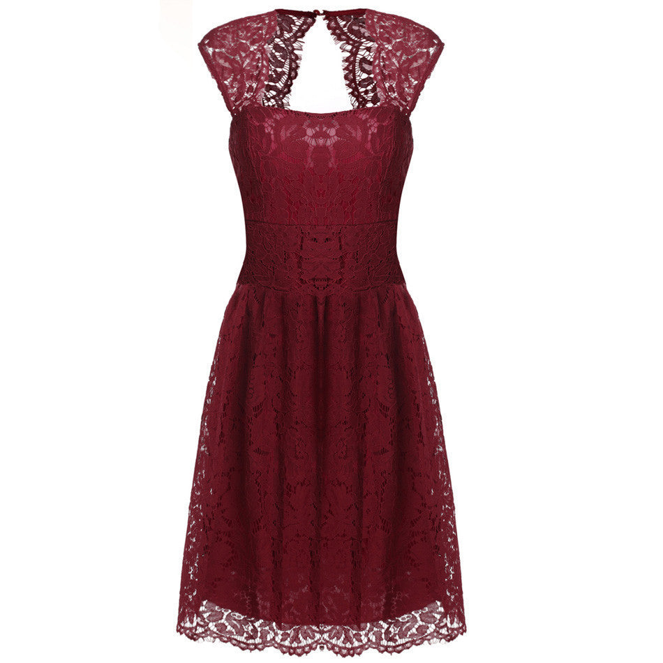 ACEVOG Women -2017 summer lace dress for women casual elegant high wai
