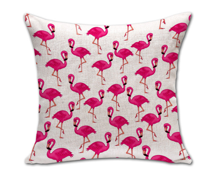 Online discount shop Australia - 100% New Cotton Linen Foreign Trade Trend Flamingo Furnishing Cushion Pillow on sofa for home decoration