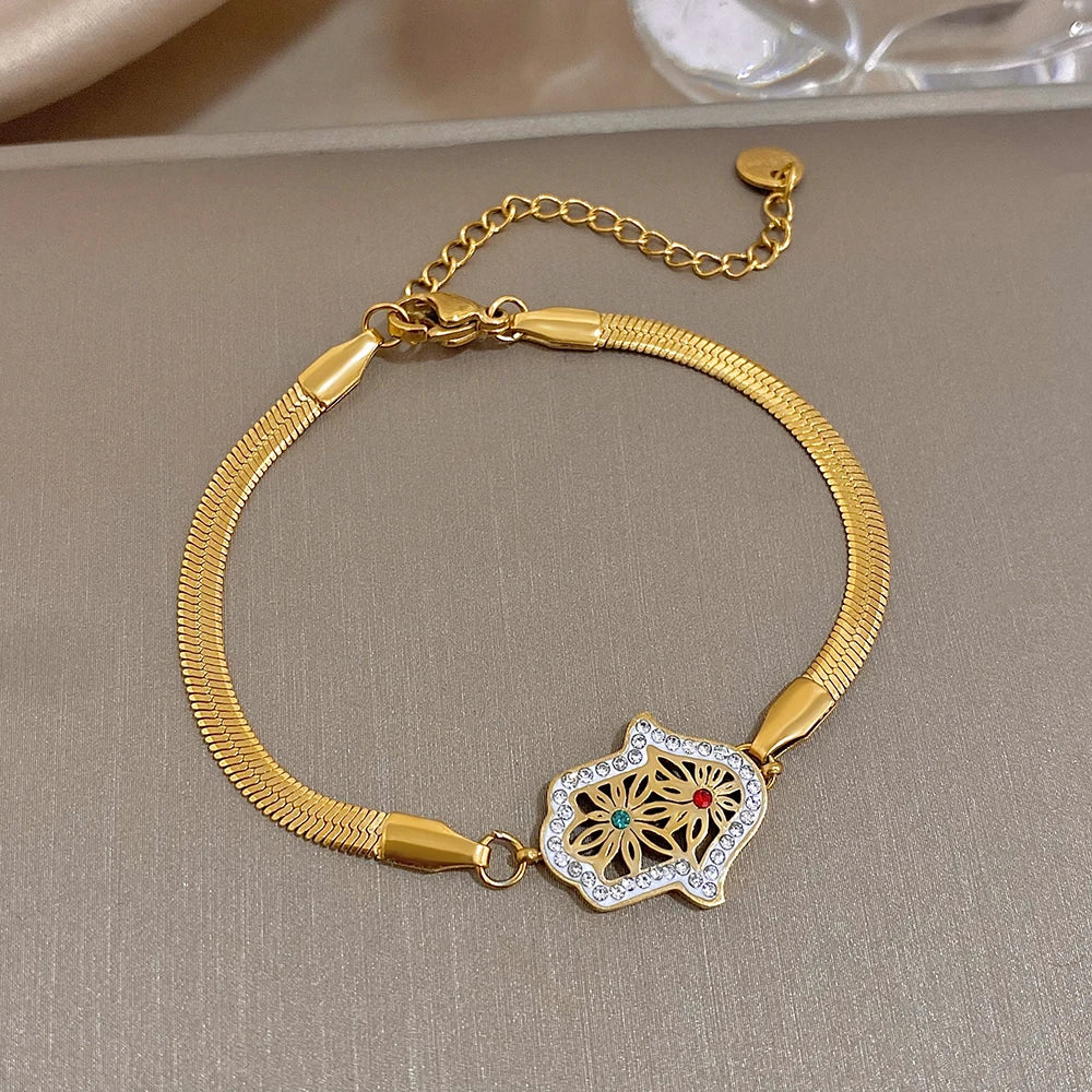 Hand Bracelet Earrings Necklace Miriam Hand Charm Wristband Collar Fashion Jewelry Set Gift-Dollar Bargains Online Shopping Australia