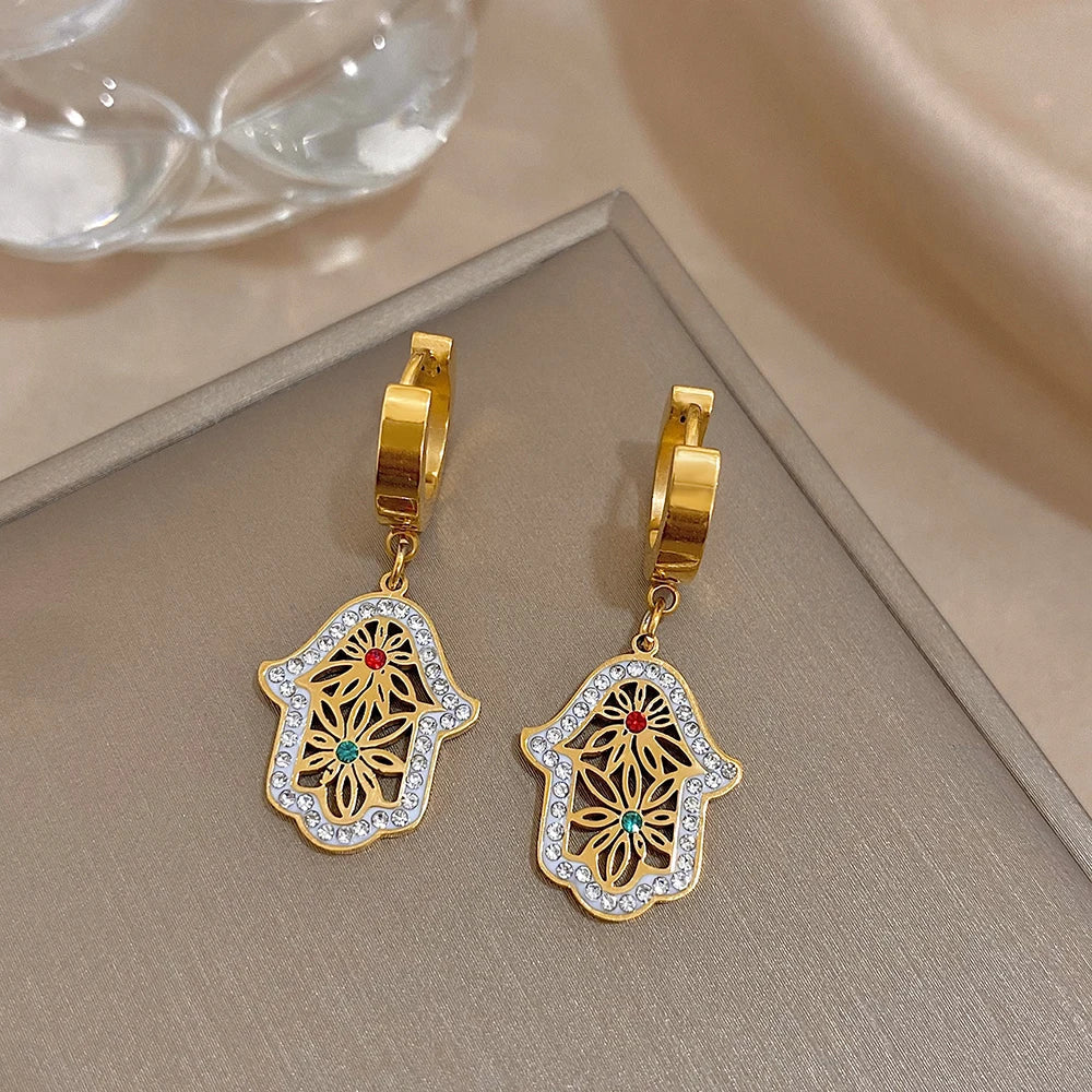 Hand Bracelet Earrings Necklace Miriam Hand Charm Wristband Collar Fashion Jewelry Set Gift-Dollar Bargains Online Shopping Australia