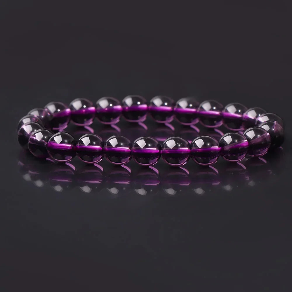 8mm Charm Beaded Bracelet With Natural Stone Beads Purple Amethysts Bracelet Bangle For Men Women Jewelry Best Friend Gift-Dollar Bargains Online Shopping Australia