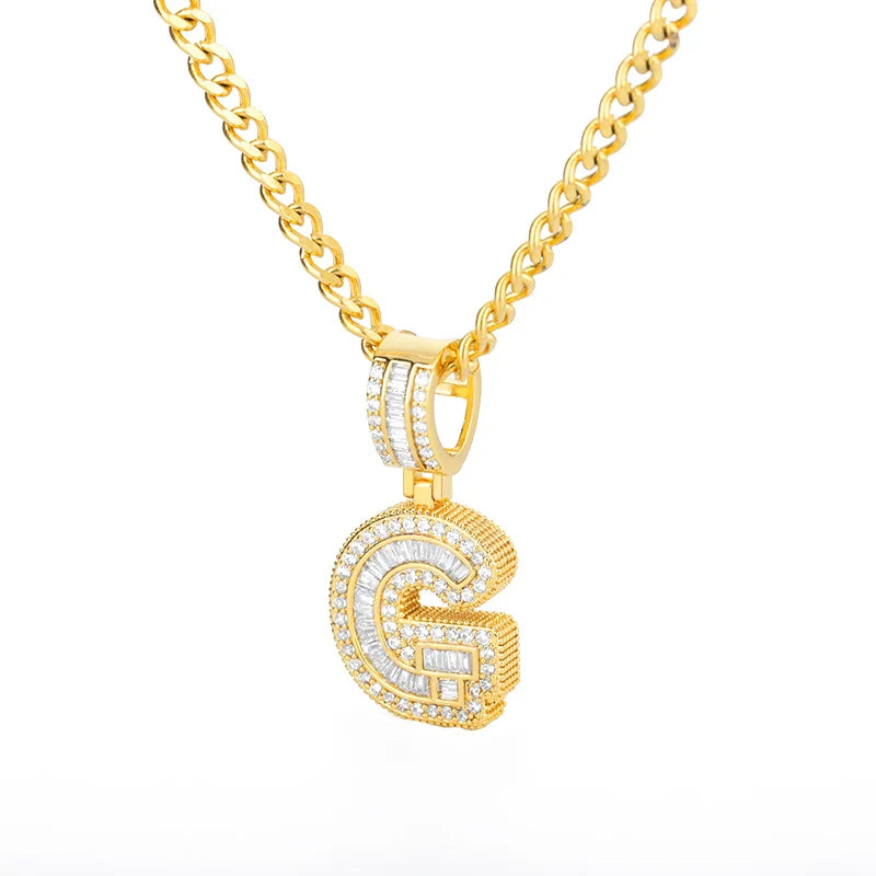 Cubic Zirconia Letter Pendant Necklaces Iced Out Rock Candy Style Initial Charms Necklace Fantastic Jewelry Gift-Dollar Bargains Online Shopping Australia