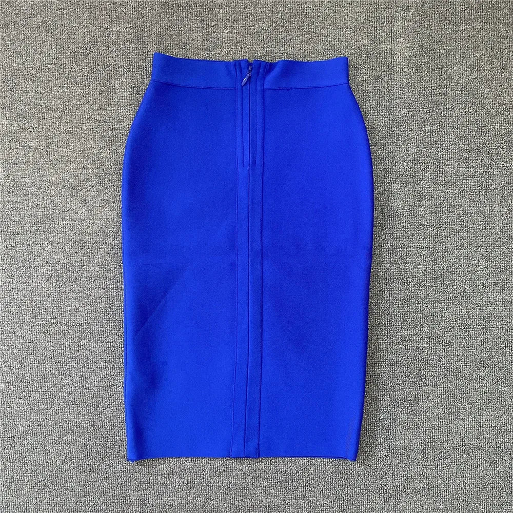 Rayon Bandgae Skirt Elegant Pencil Skirt Celebrity Sexy Club Party Wear Vintage