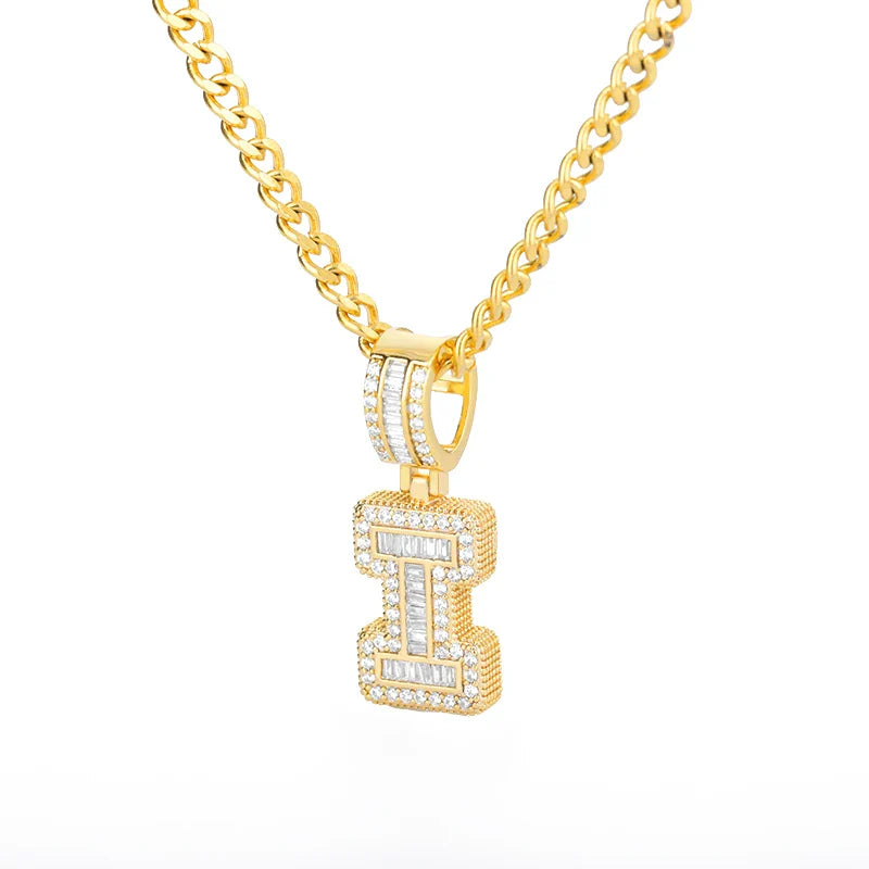 Cubic Zirconia Letter Pendant Necklaces Iced Out Rock Candy Style Initial Charms Necklace Fantastic Jewelry Gift-Dollar Bargains Online Shopping Australia