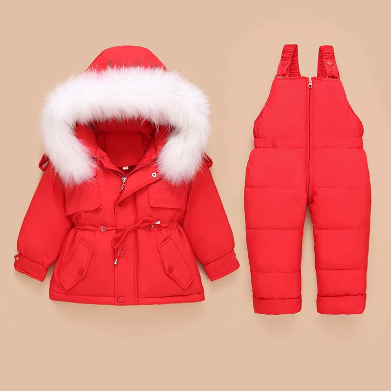 Children Down Coat Jacket jumpsuit Kids Toddler Girl Boy Clothes Down 2pcs Winter Outfit Suit Warm Baby Overalls Clothing Sets