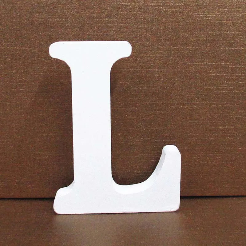 8cm White Wooden Letters English Alphabet DIY Personalized Name Design Art Craft Free Standing Wedding Birthday Home Decor